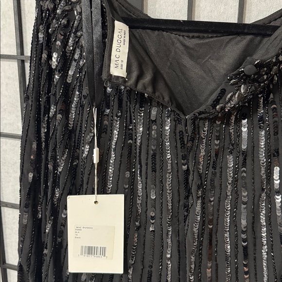 MacDuggal Black Embellished Beaded Column Cape Gown size 18 - Picture 11 of 15